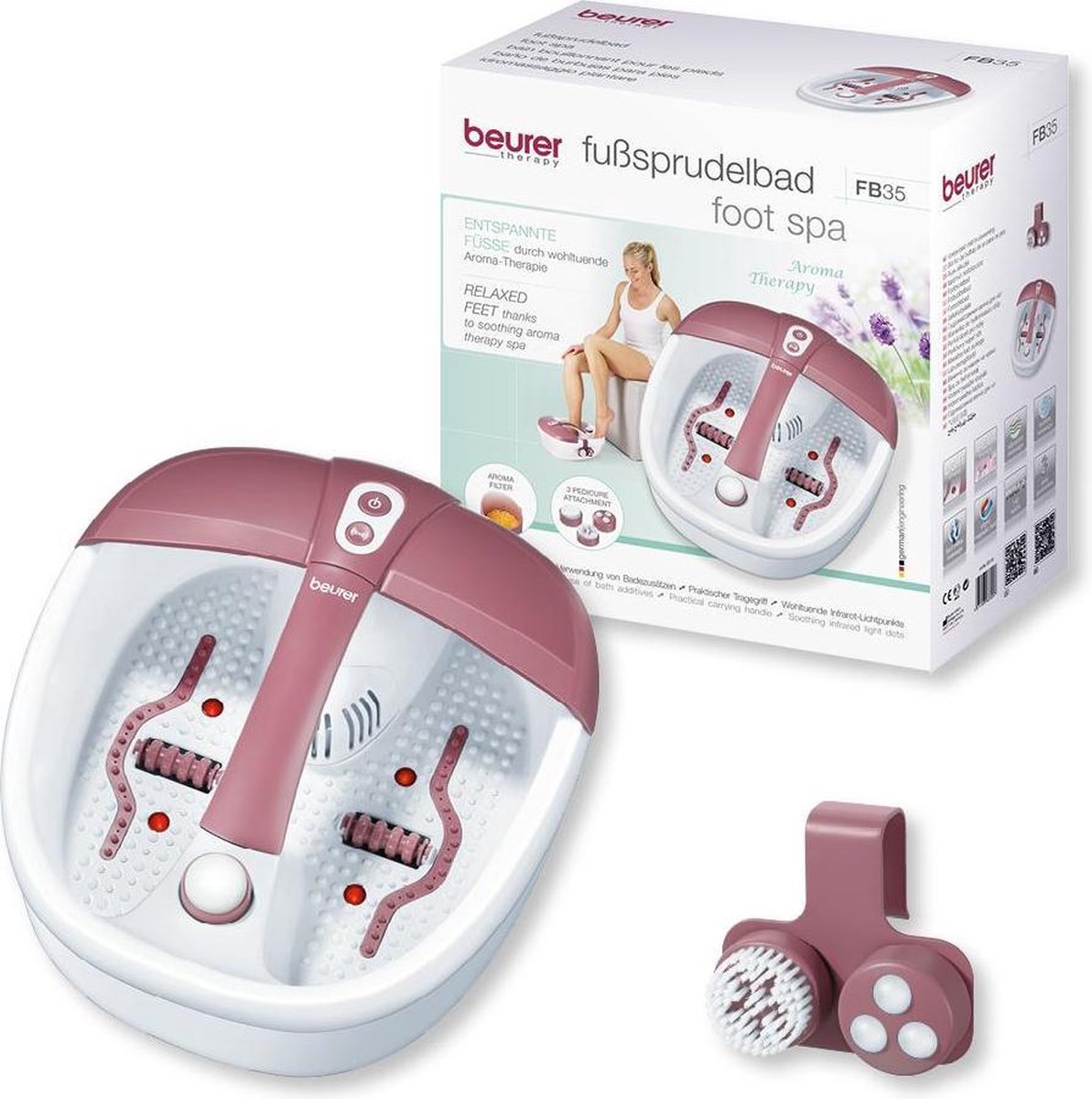 Beurer FB35 - Voetenbad - 3 pedicure opzetstukken - Aromatherapie - Infrarood
