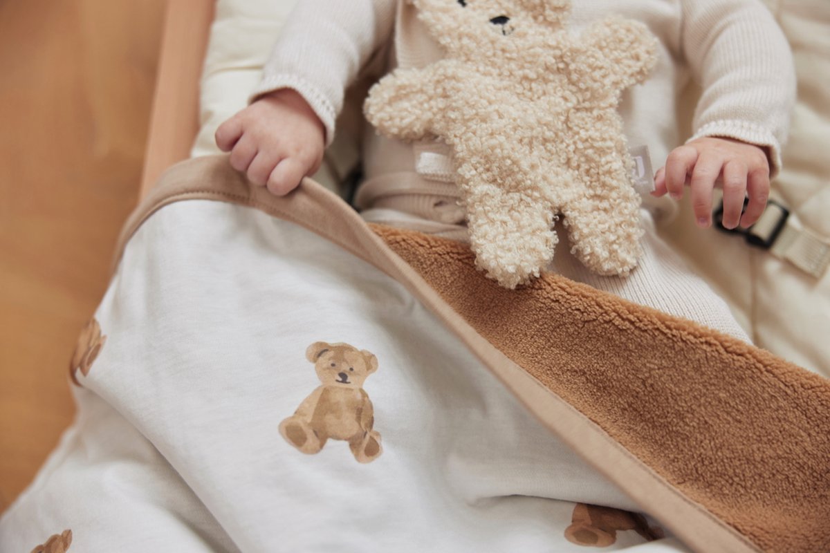 Jollein Baby Deken Ledikant Jersey 100x150cm - Teddy Bear