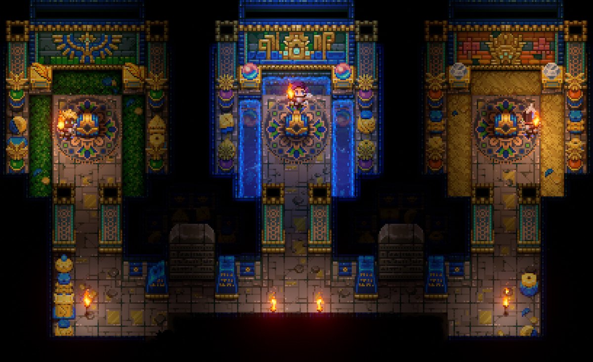 tempel, puzzle, pixelart, toren, fakkel