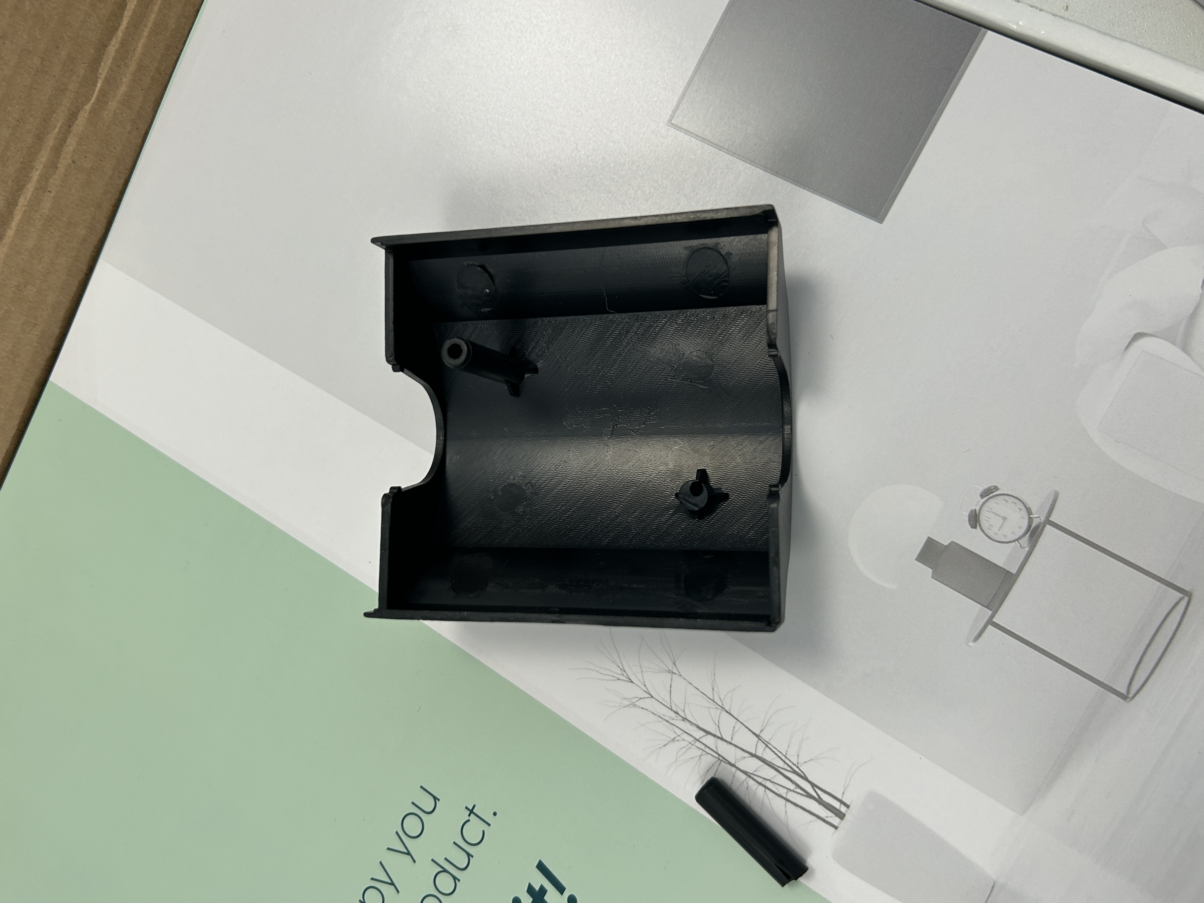 plastic part, zwart, doos, interne vak, montage inkeping