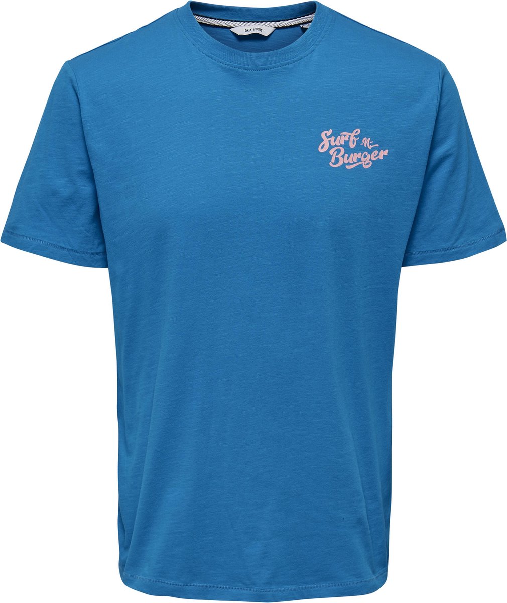 Only & Sons Illusion Heren T-shirt - M - Blauw