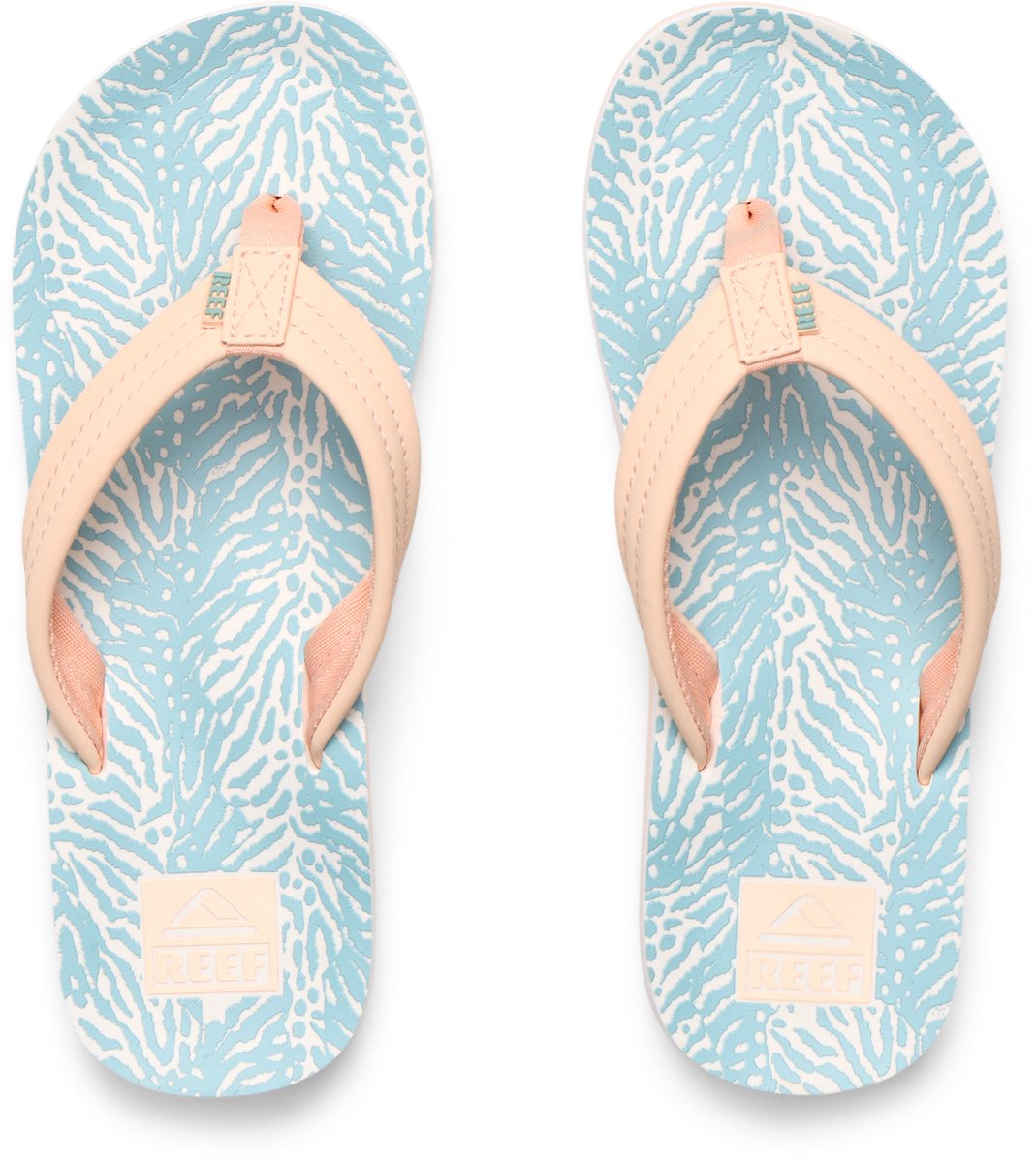 REEF - maat 36 - KIDS AHI Meisjes Slippers - peach - Blauw animal