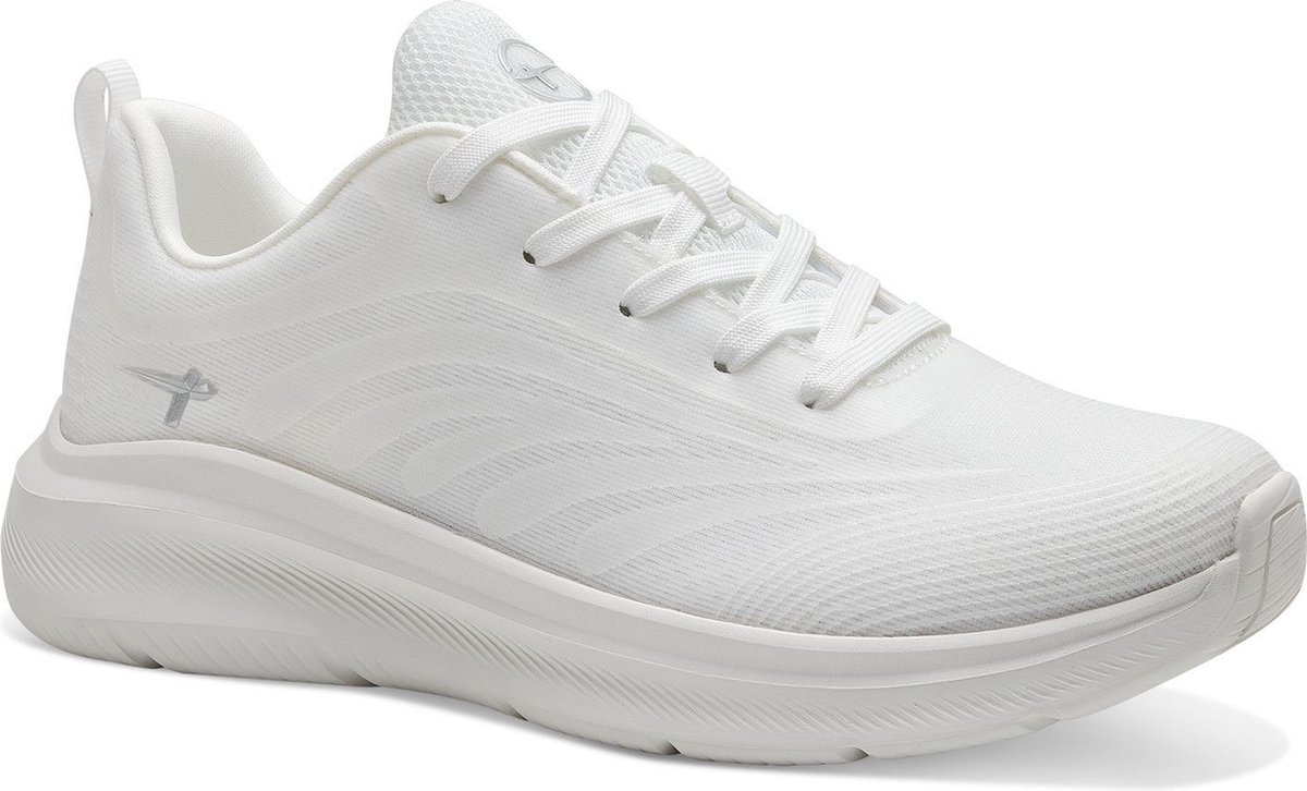 witte sneaker, loopzool, mesh upper, demping, enkellaarzen