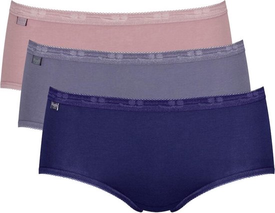 Sloggi Maat 42 - sloggi Basic+ Midi C3P - LILAC - DARK COMBINATION - Vrouwen