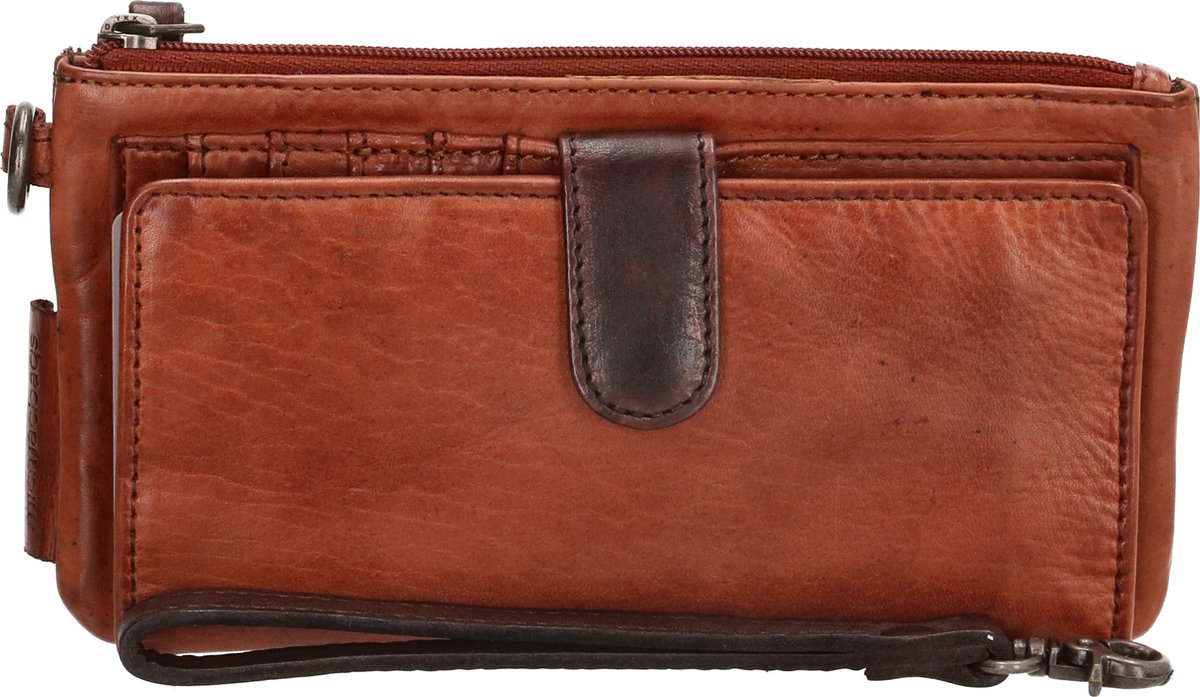 portemonnee, leren, bruine wallet, rits-opening, schuine pas