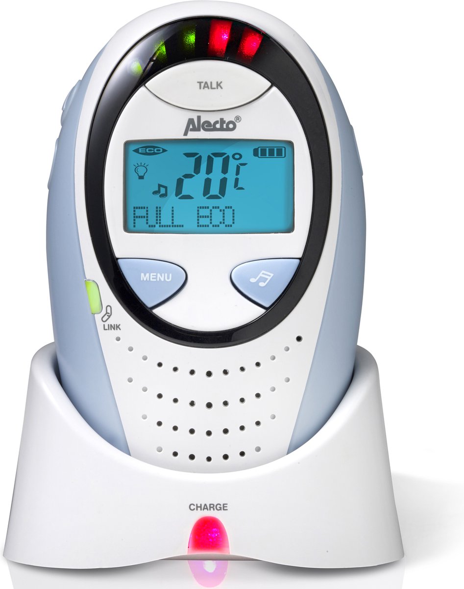 Alecto DBX-88 ECO - Full Eco DECT babyfoon met display - Wit/Blauw