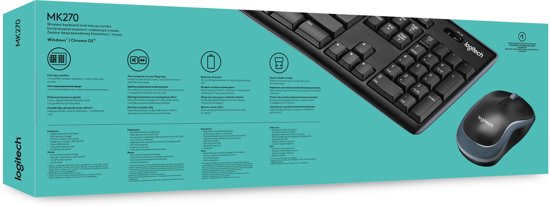Logitech MK270 - Draadloos Toetsenbord en Muis - Azerty BE