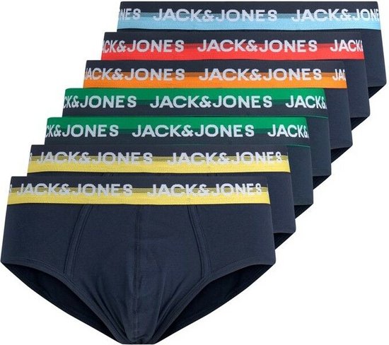 Jack & Jones Maat L  Midi slip - 7 Pack Black - maat L (L) - Heren Volwassenen - Katoen/elastaan