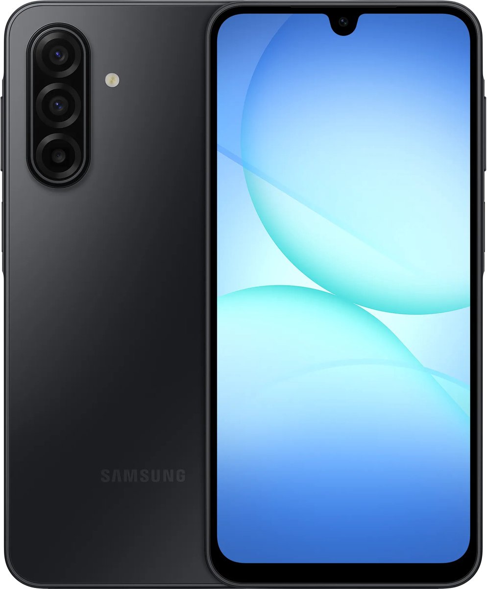 smartphone, drie camera, zwart, notch-scherm, Android