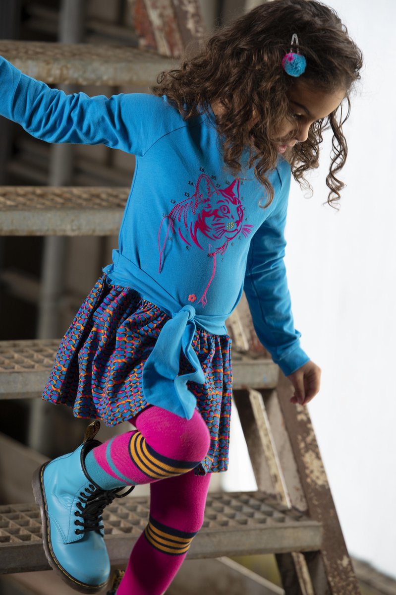 Kidz-Art Meisjes Maillot  Maat 35/38- Neon Fuchsia