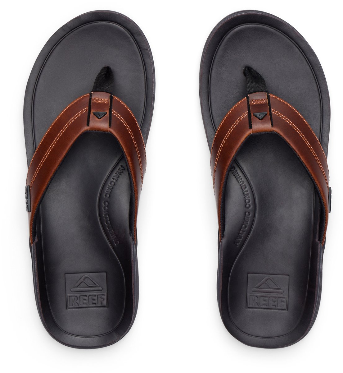 Reef - maat 42 - Leather Offshore Slippers bruin Leer
