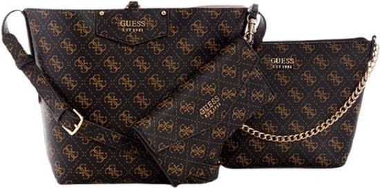 Guess Eco Brenton Bucket Dames Crossbody - Brown