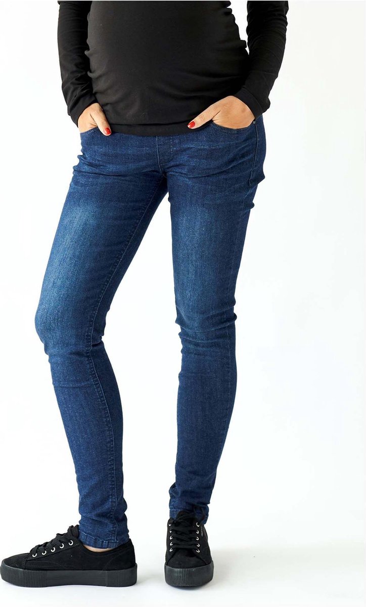 Prénatal - W28 X L32 - Zwangerschapsbroek - Skinny Fit - Donkerblauw Denim