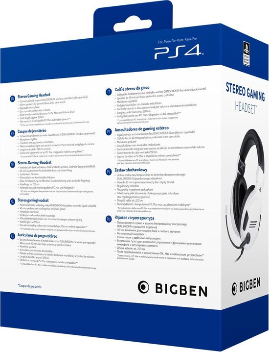Official Licensed Playstation 4 Stereo Gaming Headset - PS4 - Wit