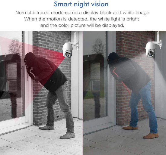 Kunststof behuizing Waterdichtheid IP66  WIFI Dome IP camera - buiten - draai- en kantelbaar - FULL