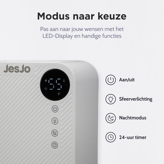 LED-display, Nachtmodus, 24-uurs timer, Sfeerverlichting, kachel/verwarming panel