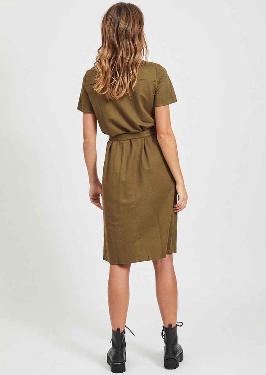 VILA - maat S-VISAFINA SS SHIRT DRESS - NOOS Dames Jurk