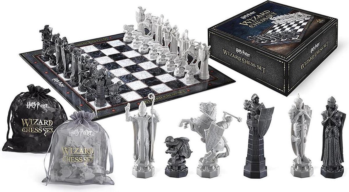 schaakset, magische wereld, Harry Potter, speelgoed, zilveren stukken