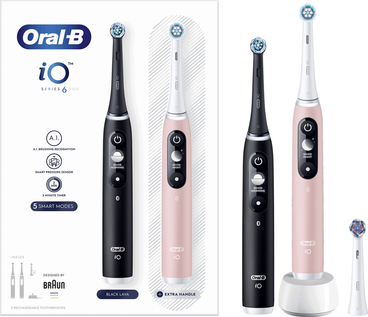 Oral-B iO 6 - Black & Pink - Elektrische Tandenborstels