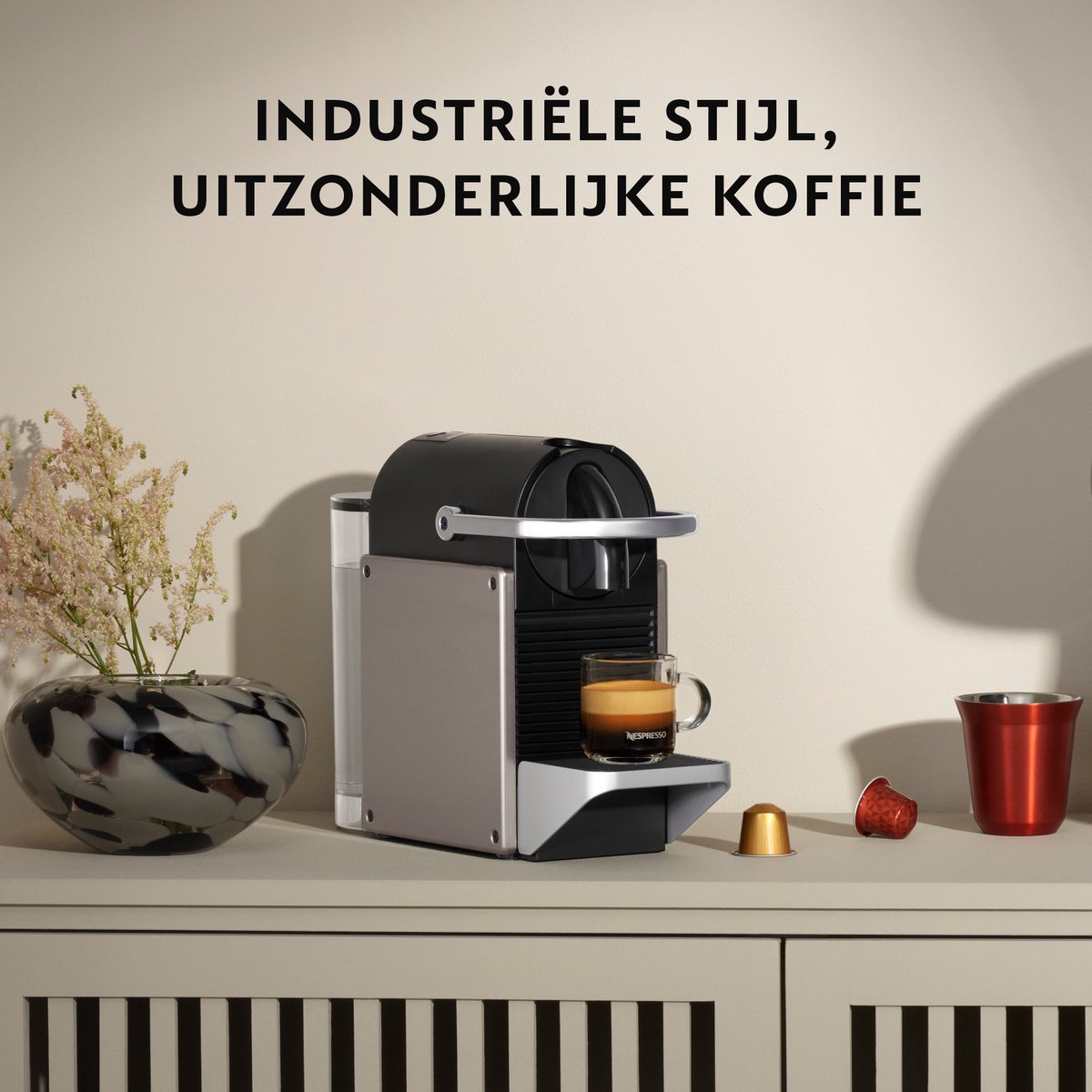 Krups Nespresso Pixie XN306T - Koffiecupmachine - Titan - Compact