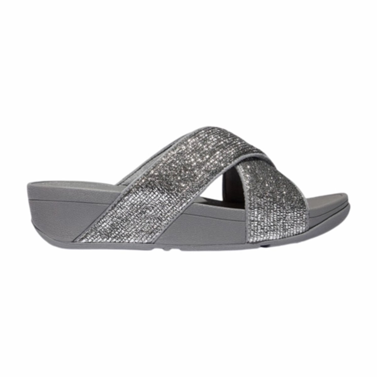 sandal, slippers, open-toe, glitter, silver