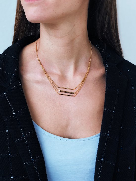 Esprit ESNL00351342 Lure collier - Zilver geelgoudverguld - Goudkleurig