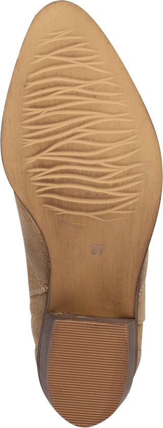 PS Poelman Nolia  - Maat 40 -Dames Leren Western Enkellaarzen - Cappuccino Beige