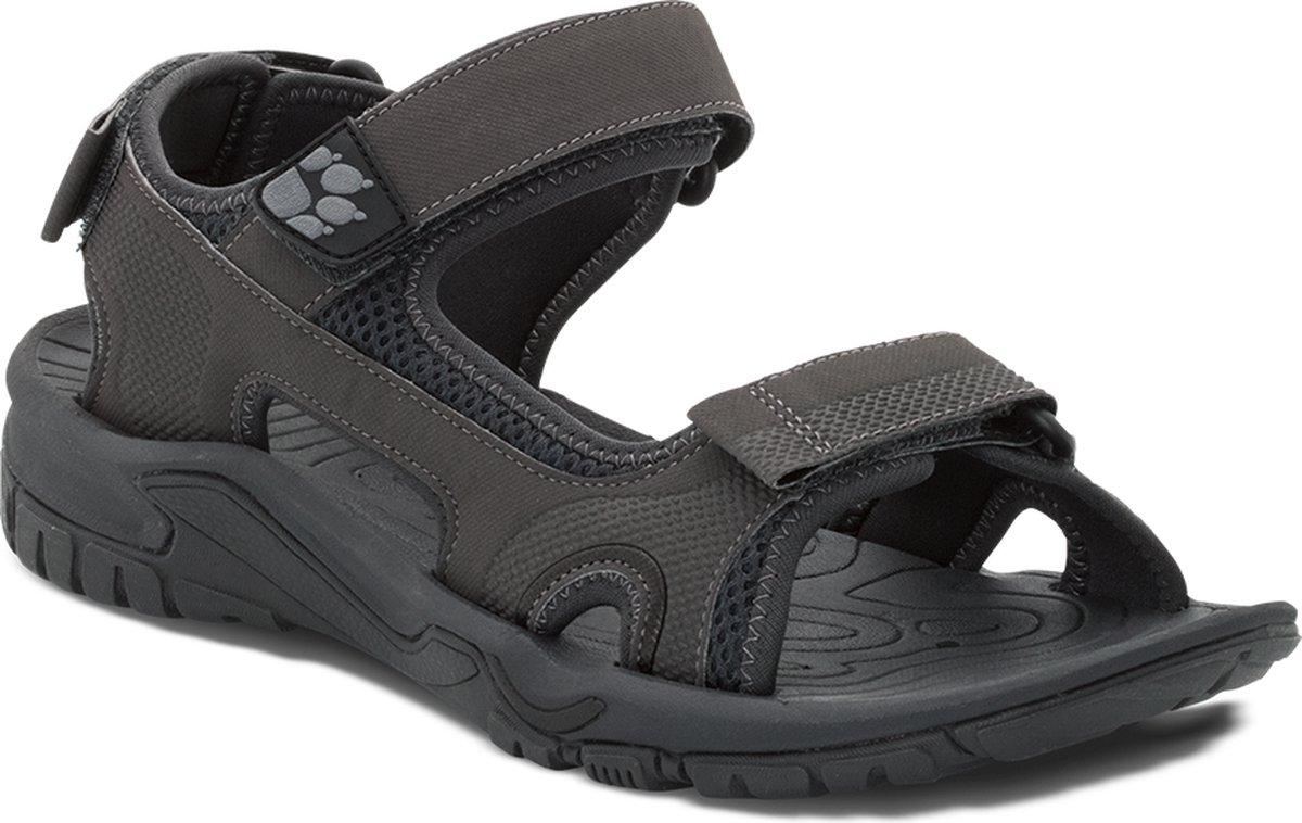 sandalen, wandel, grijze, synthetisch, velcro