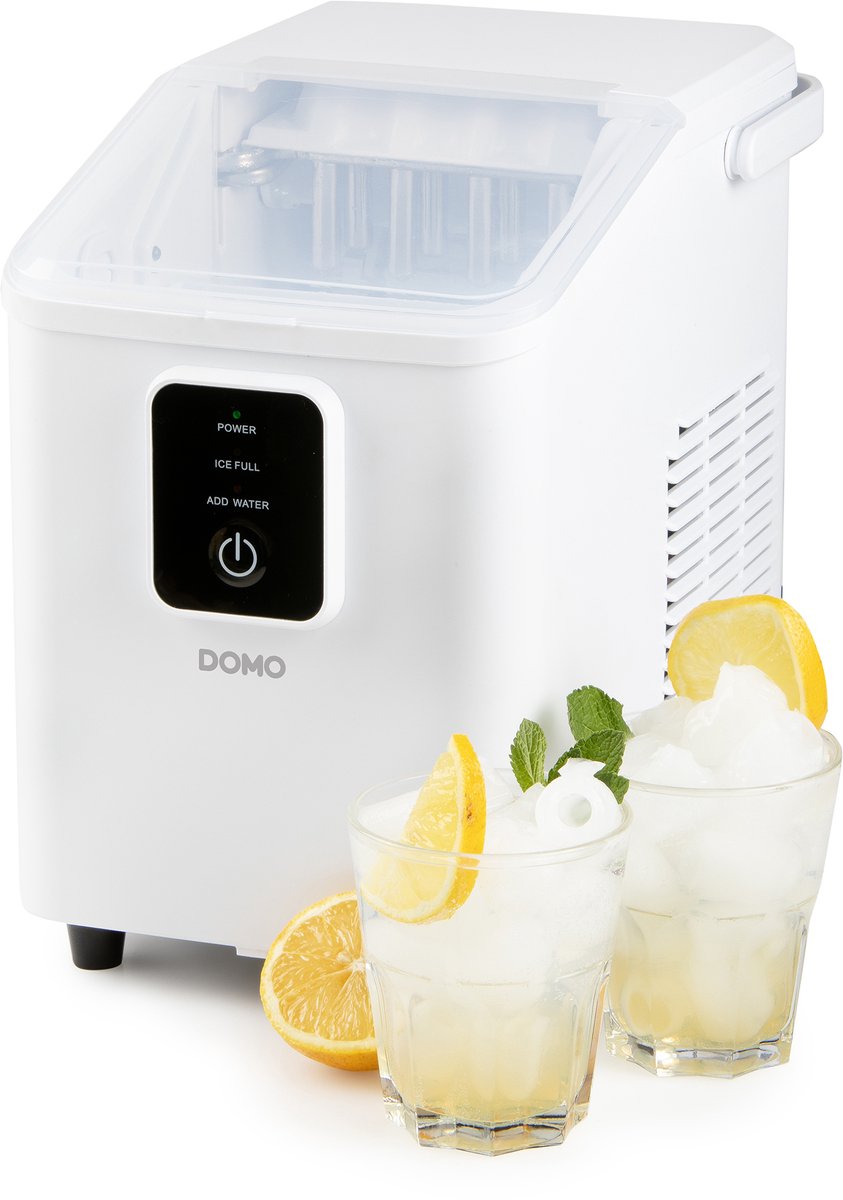 DOMO DO9292IB IJsblokjesmaker – IJsblokjesmachine met IJsschep – 0,8 l – 9 ijsblokjes in 8 minuten - Zelfreinigingsfunctie - 12 kg/24 u – Wit