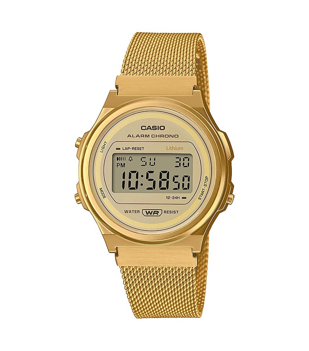 Casio Vintage Iconic A171WEMG-9AEF Unisex Horloge 37 mm - Goudkleurig
