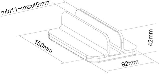 Neomounts NSLS300 verticale laptop houder 11-17" - universeel - modern ontwerp - zilver