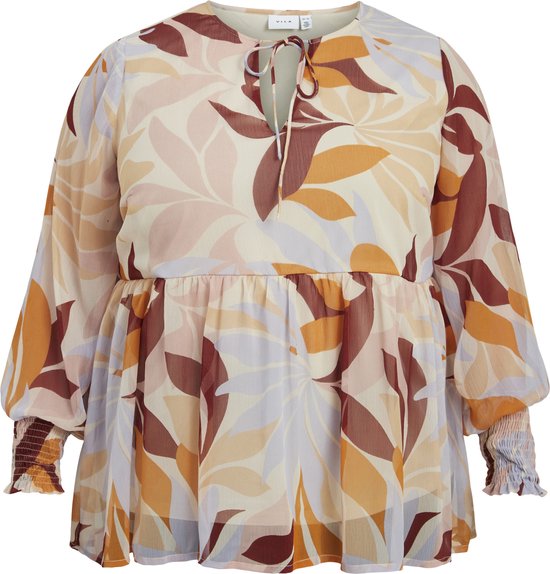 Vila  - Maat 50 - EVOKED VIFALIA VNECK L/S TOP/CUR Dames Top