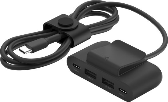 4-poorts USB-splitter Zwart