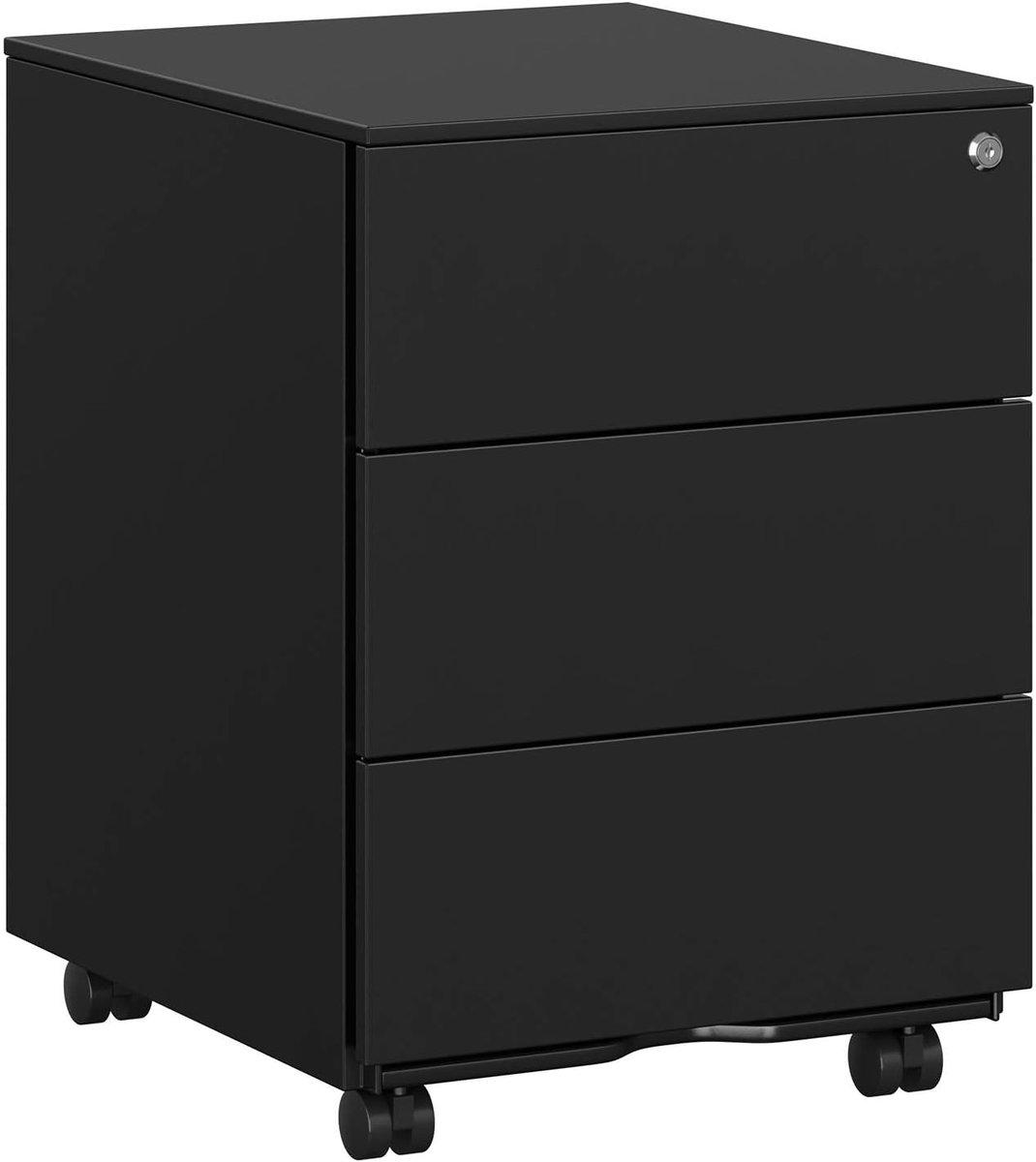 trolley, nachtkast, ladeblok, zwart, wieltjes