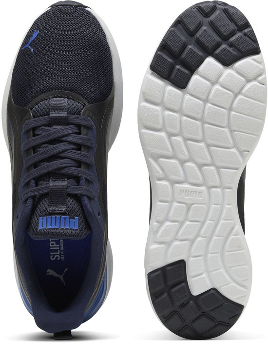 sneaker, sportschoen, meshbovenkant, zolen, donkerblauw