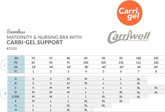 Carriwell – Maat S - Meegroeibh en Voedingsbh Carri-Gel – met gelbeugel