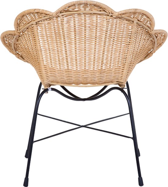 rattan stoel, geweven stoel, armstoel, ondersteunen poten, metaal frame