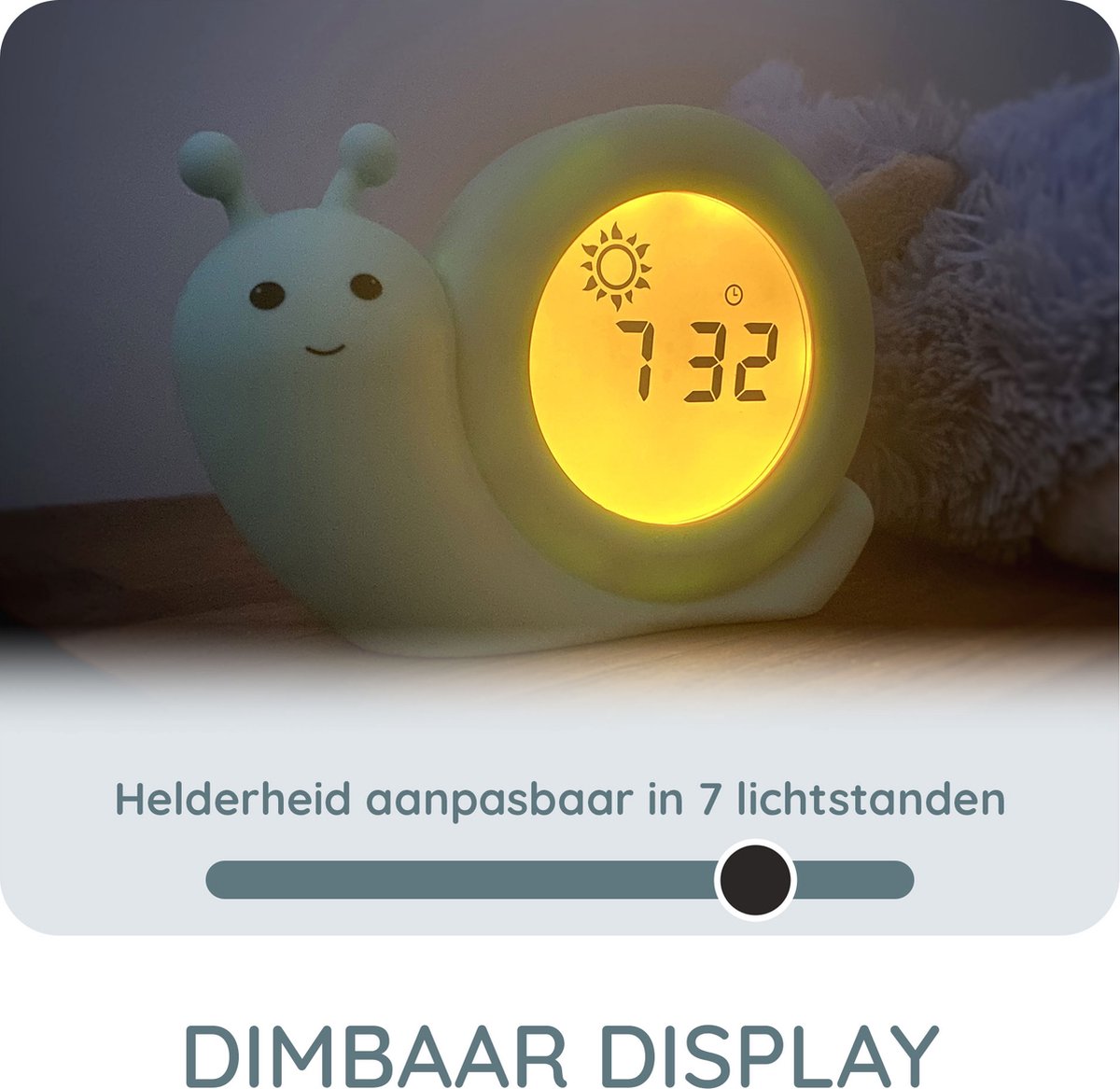 Alecto Baby BC110GN SIMON - Slaaptrainer - Nachtlampje - Kinderwekker - Groen