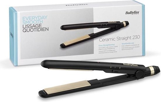 BaByliss Ceramic Straight 230 Stijltang ST089E – 2 temperatuurinstellingen tot 230°C - Multi-voltage