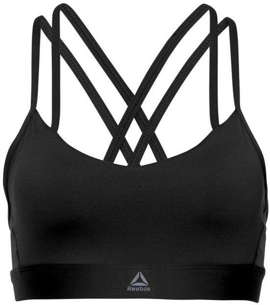 Reebok Hero Strappy Padded Bra Dames Sportbeha L - Black