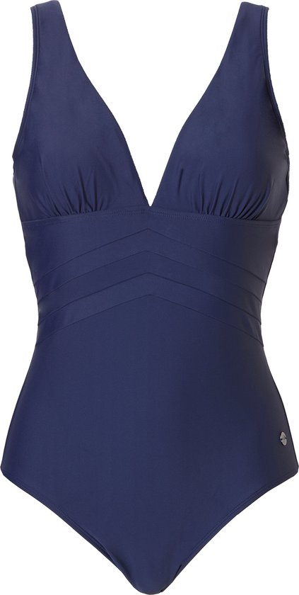 badpak, zwart, v-hals, bandband, gedessineerde taille