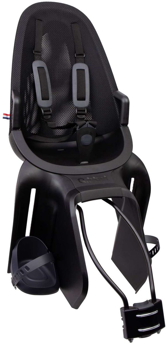 Qibbel Air Fietsstoeltje Achter Framebevestiging - Fietszitje - Midnight Black - Zonder bagagedrager
