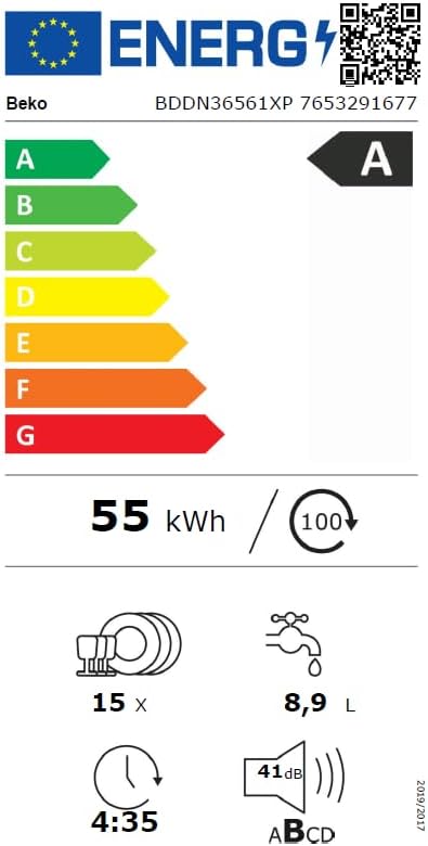 koelkast, energieklasse A, 55 kWh, inhoud 8,9 L, geluidsniveau 41 dB