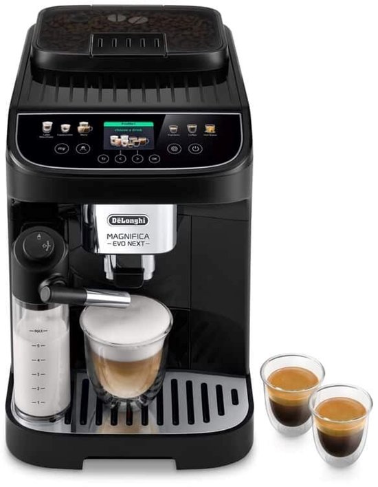 De'Longhi Magnifica Evo Next - volautomatische espressomachine met LatteCrema Hot melksysteem en kleurendisplay - Zwart - ECAM310.60.B