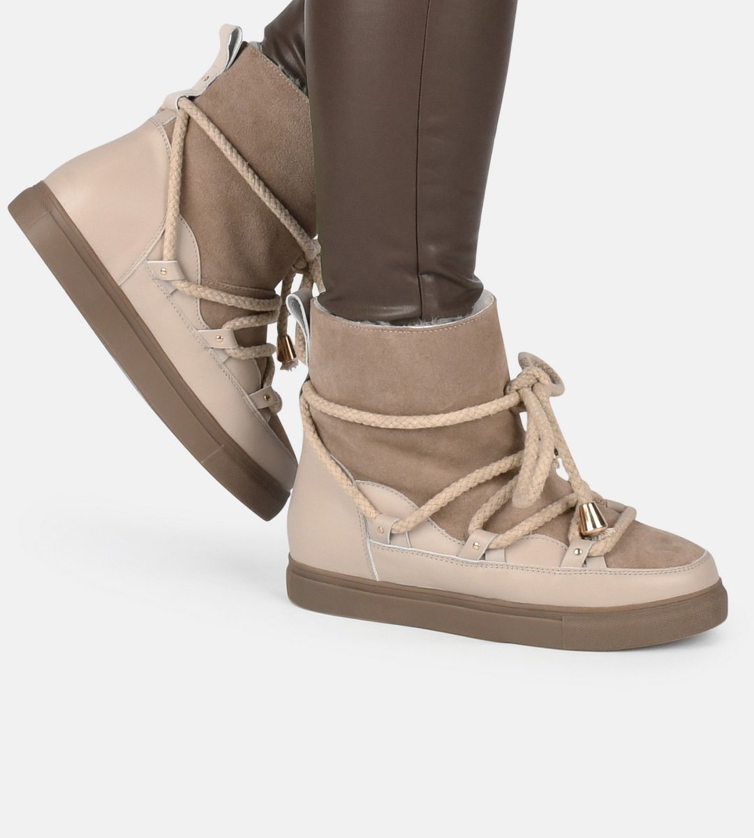 PS Poelman - maat 40 - MIA Dames Snowboots - Taupe