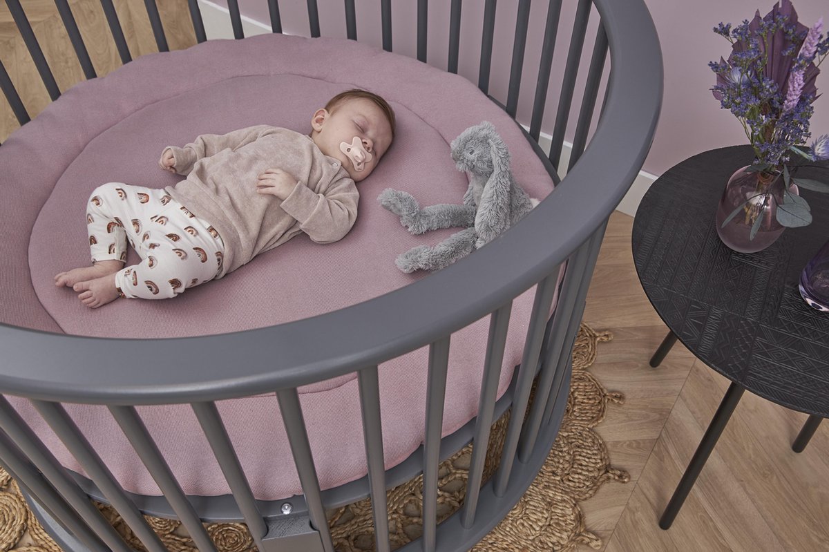 Meyco boxkleed rond Knit basic - Lilac - 95 cm