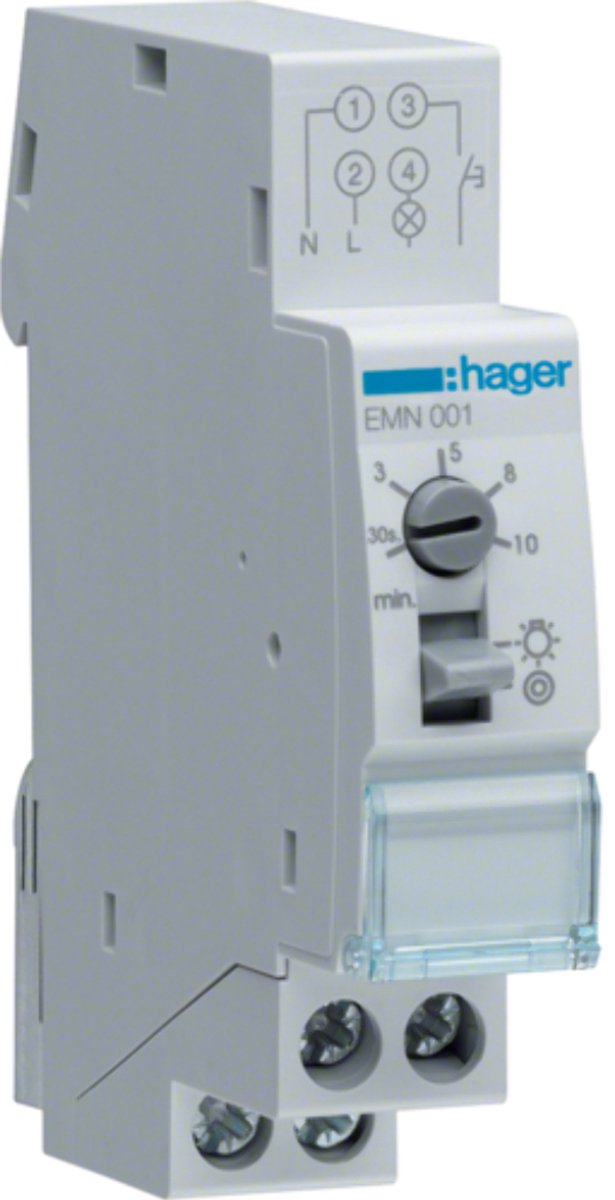 tijdschakelaar, DIN-rail, elektrische schakeling, EMN 001, verlichtingsturing