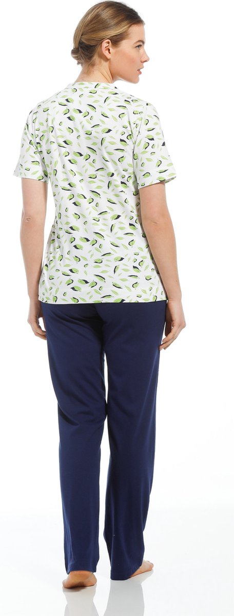 dgmoutlet-nl-Pastunette-Lemon-Leaves-Dames-Pyjamaset-WitGroenBlauw-Maat-50-aanbieding-sale-korting-2 Blouse, Kleding, Broeken, Pyjama, Persoon