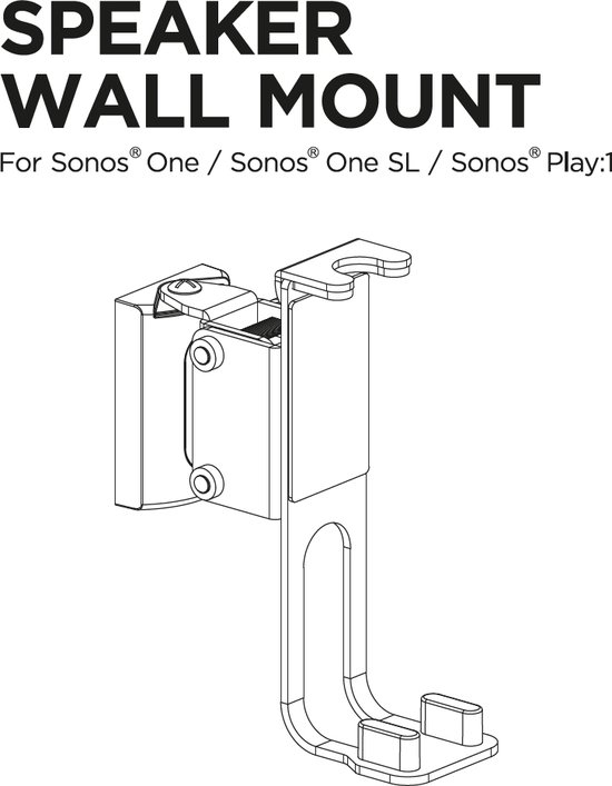 Muurbeugel voor Sonos PLAY:1, ONE en ONE SL - full motion - kleur wit