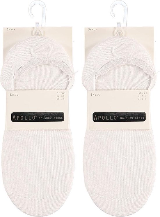 Sneakersokken White - Maat 42-47 - 6P Invisible  - Apollo